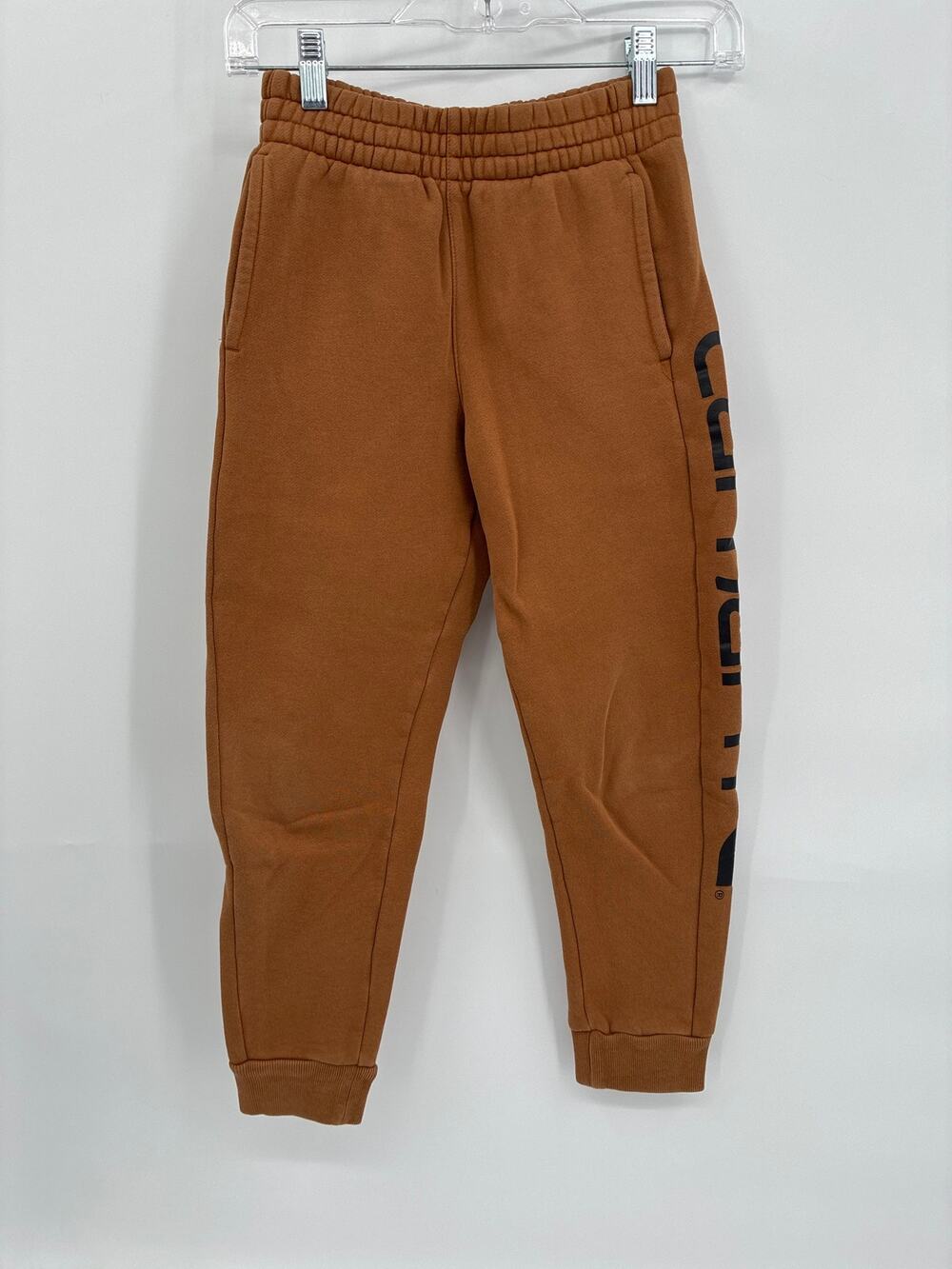 Carhartt Logo Fleece Joggers Brown Sweatpants BN8407-B kids S 8-10